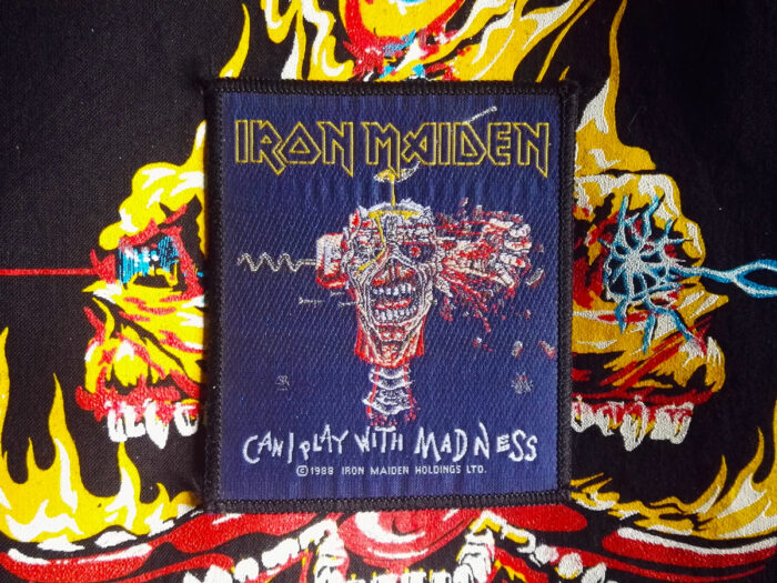 Iron Maiden Can I Play With Madness Black Border Woven Patch 1988