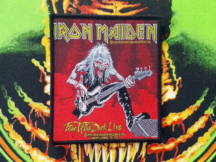 Iron Maiden Fear Of The Dark Live Black Border Woven Patch 1993