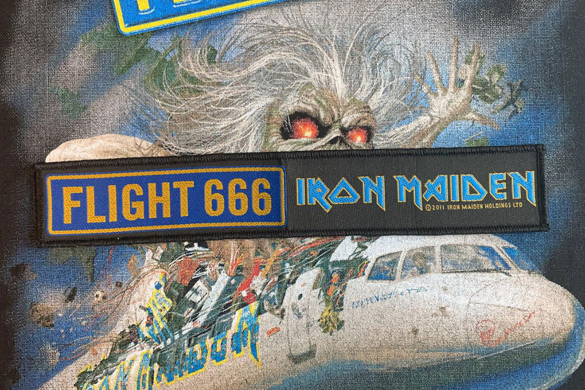 Iron Maiden Flight 666 Thin Stripe Woven Patch 2011