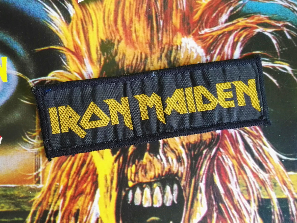 Iron Maiden Golden Logo Stripe Woven Patch