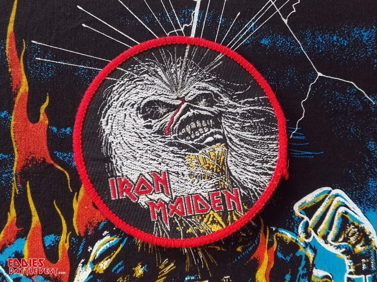Iron Maiden Live After Death Red Border Circular Woven Patch