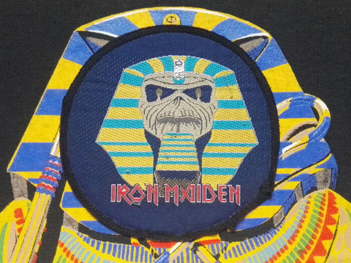 Iron Maiden "Powerslave Mummy" Black Border Circular Woven Patch