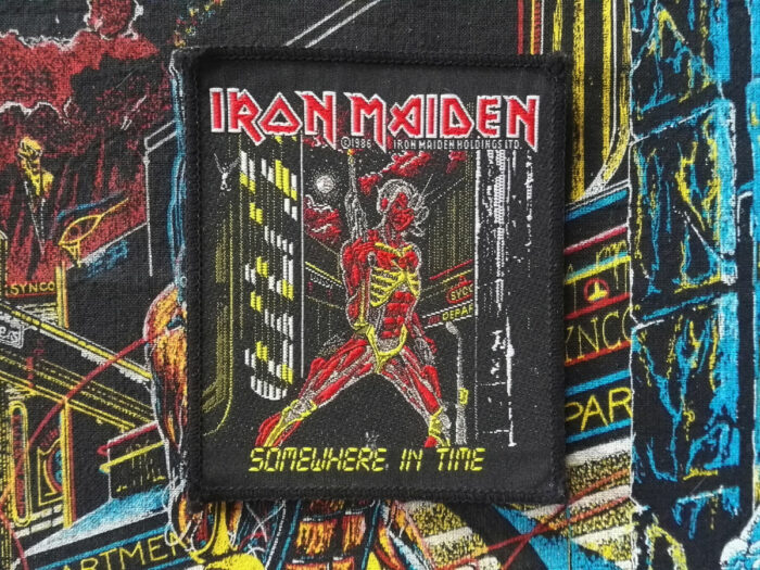 Iron Maiden Somewhere In Time Black Border Woven Patch 1986