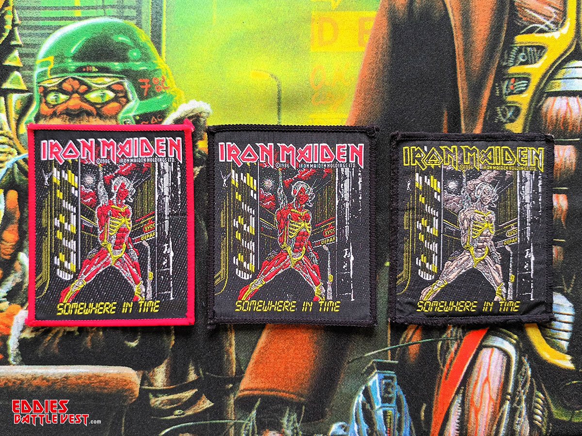 Iron Maiden "Somewhere In Time" Woven Patch Comparison