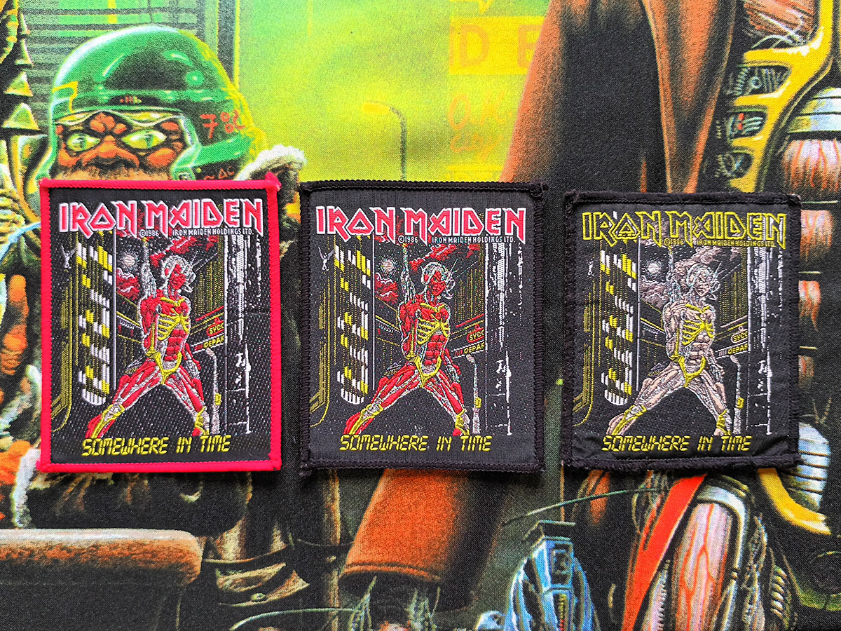 Iron Maiden "Somewhere In Time" Woven Patch Comparison