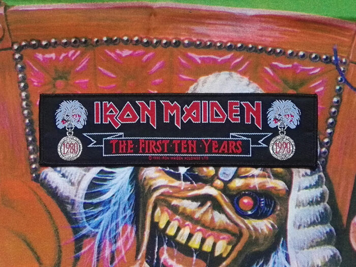 Iron Maiden "The First Ten Years" Stripe Woven Patch 1990
