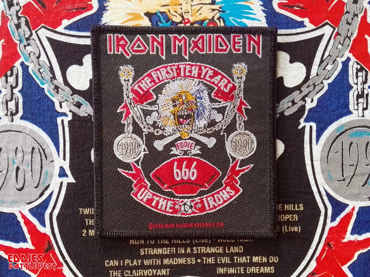 Iron Maiden “The First Ten Years” Woven Patch 1990 – Eddies Battle