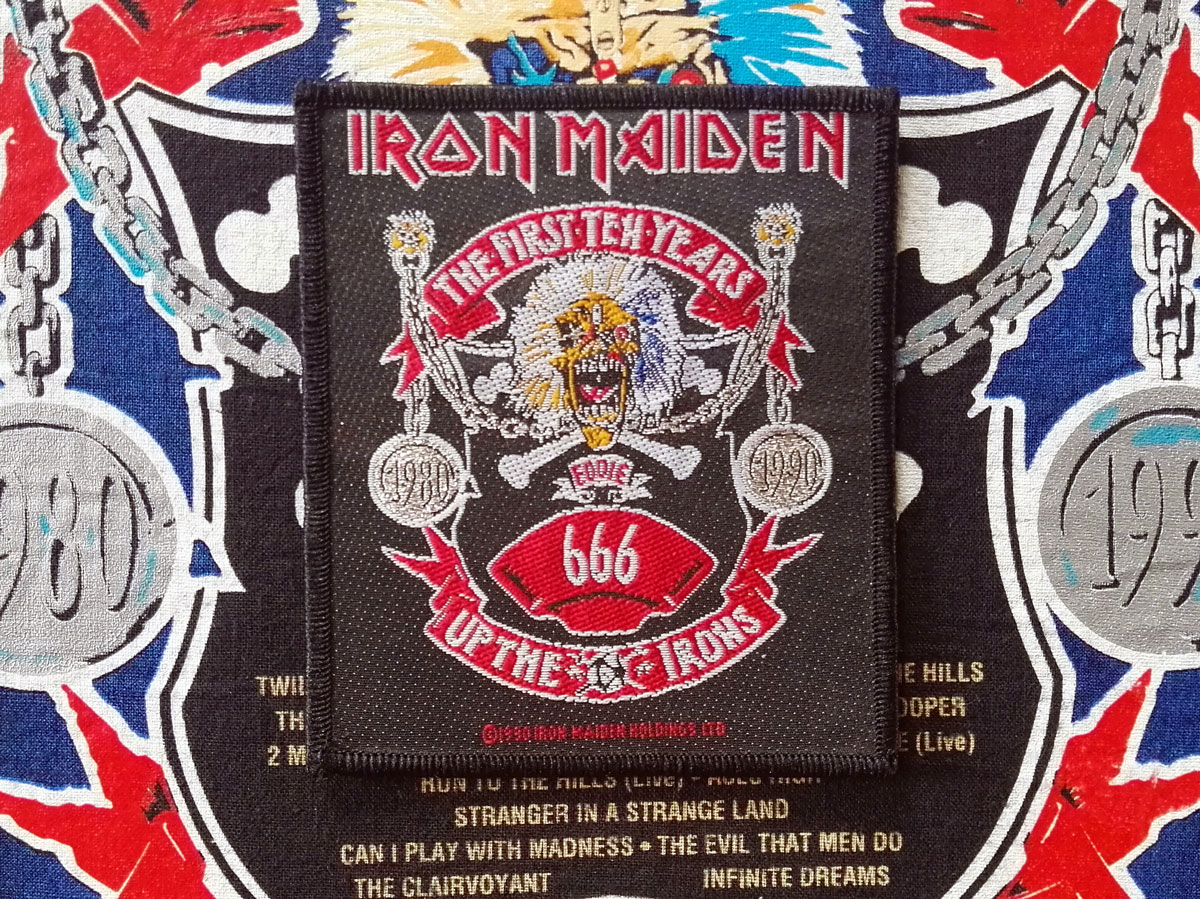 Iron Maiden “The First Ten Years” Woven Patch 1990 – Eddies Battle