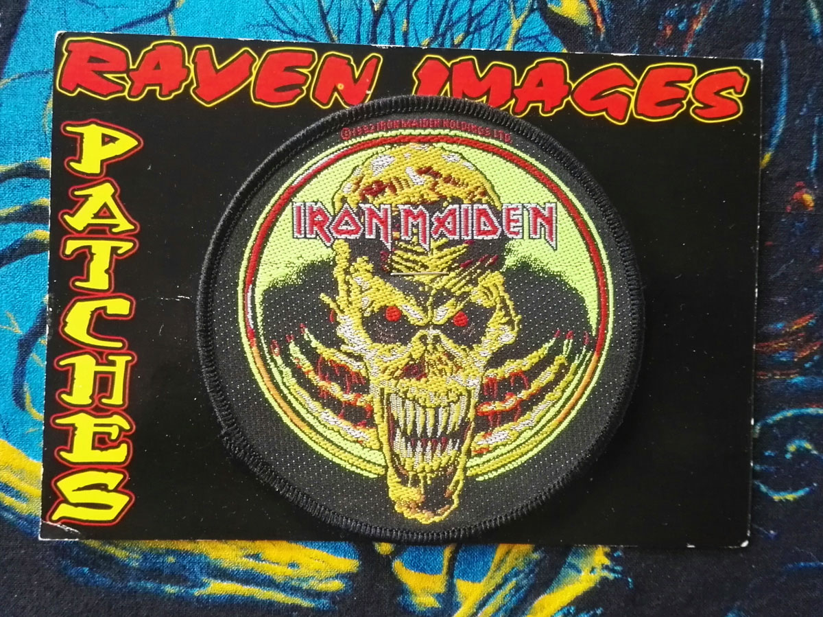 Iron Maiden Donington Vampyre Head Woven Patch 1992 OW