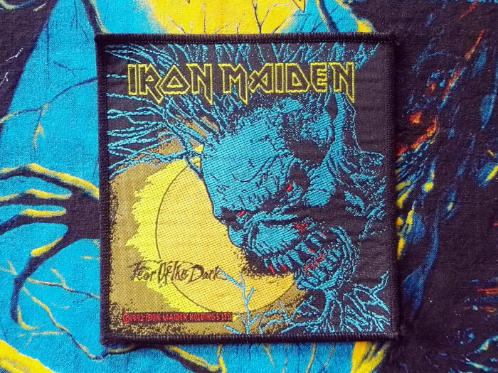 Iron Maiden "Fear Of The Dark" Woven Patch 1992 Yellow Version