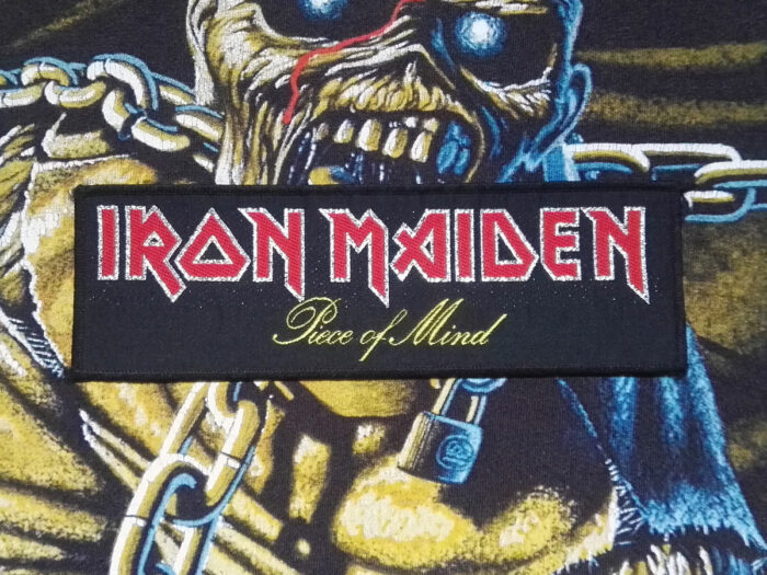 Iron Maiden "Piece Of Mind" Black Border Woven Stripe Patch