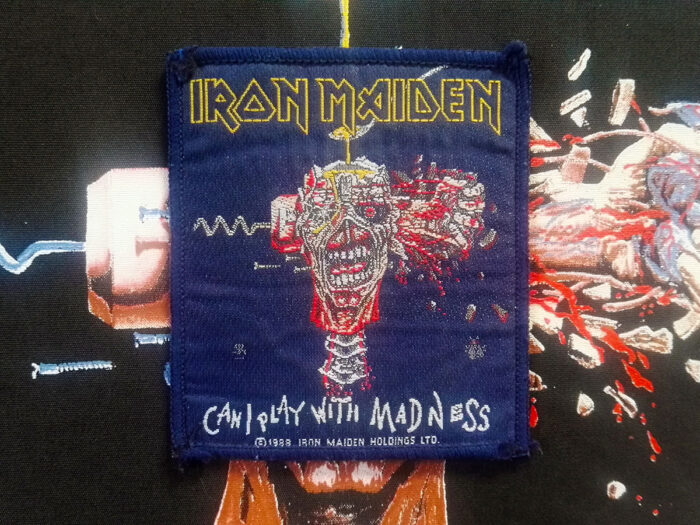 Iron Maiden Can I Play With Madness Black Border Woven Patch 1988