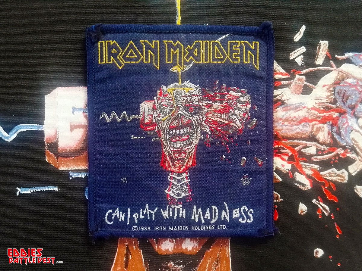 Iron Maiden Can I Play With Madness Black Border Woven Patch 1988