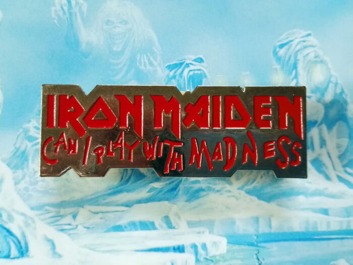 Iron Maiden Can I Play With Madness Pin Badge 1990 Front