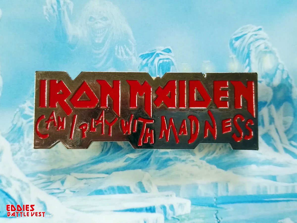 Iron Maiden Can I Play With Madness Pin Badge 1990 Front