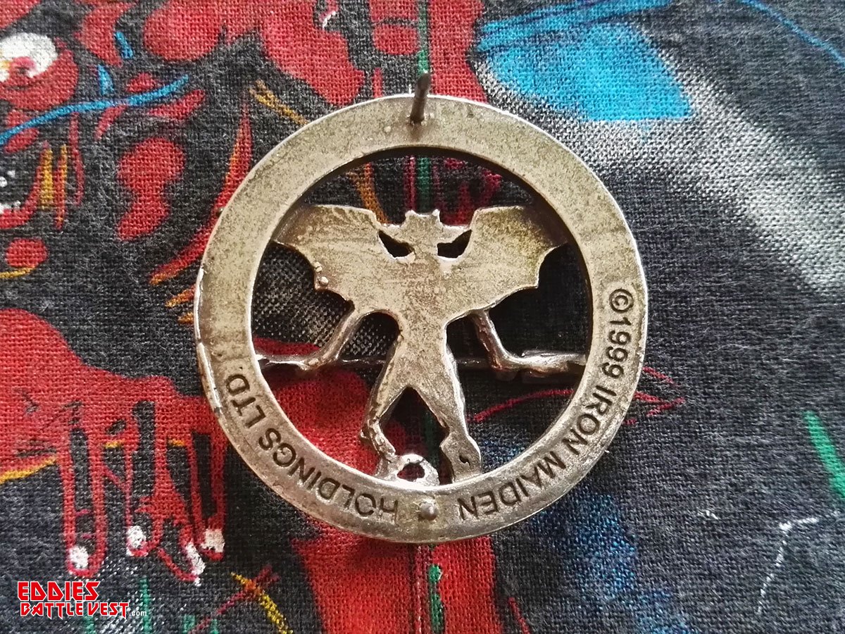 Iron Maiden Devil Pin Badge 1999 Alchemy Back