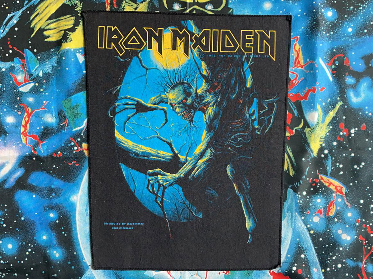 Iron Maiden Fear Of The Dark Backpatch 1992 Blue Version