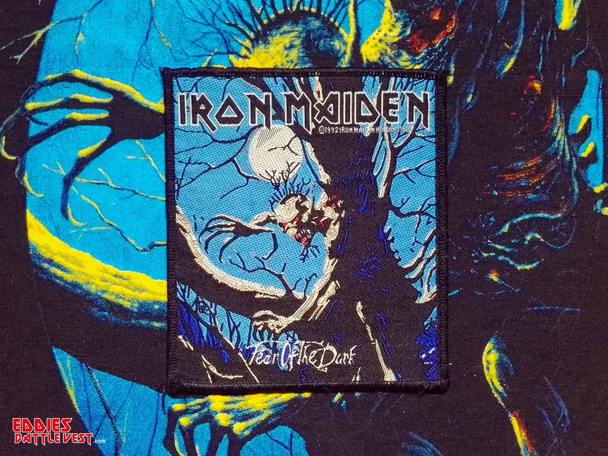 Iron Maiden Fear Of The Dark Black Border Woven Patch 1992