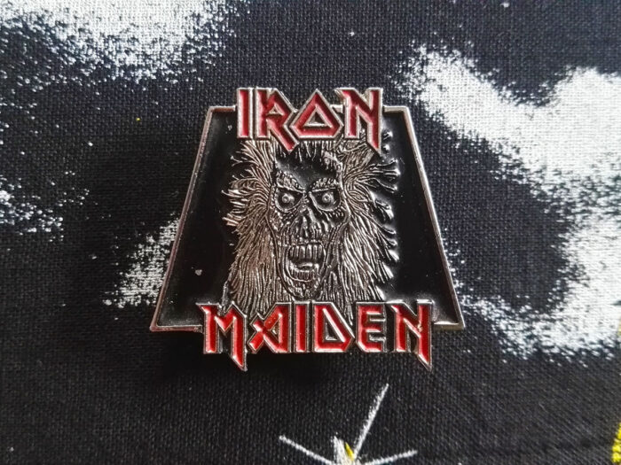Iron Maiden First Album Pin Badge 1985 Milliard Front