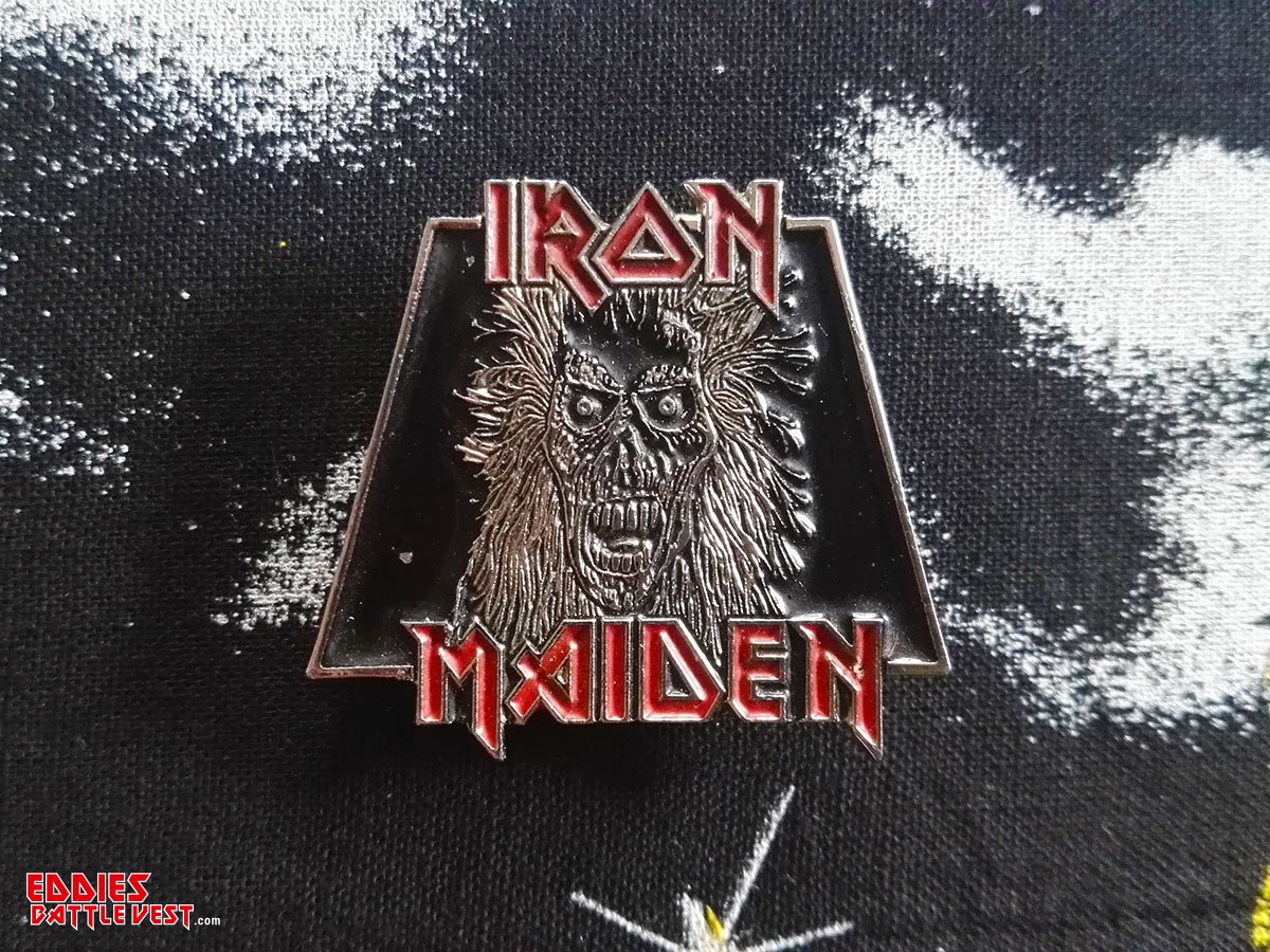 Iron Maiden First Album Pin Badge 1985 Milliard Front
