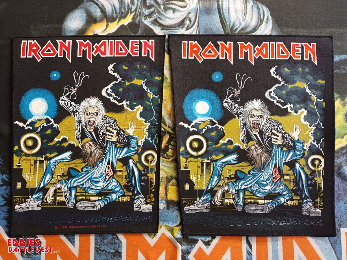 Iron Maiden Hooks In You Backpatch 1990 Comparison