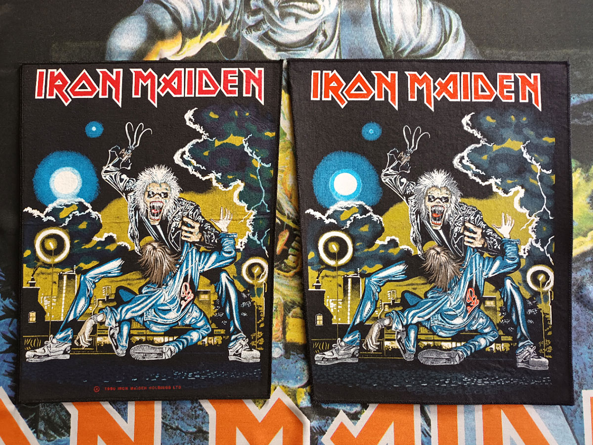 Iron Maiden Hooks In You Backpatch 1990 Comparison