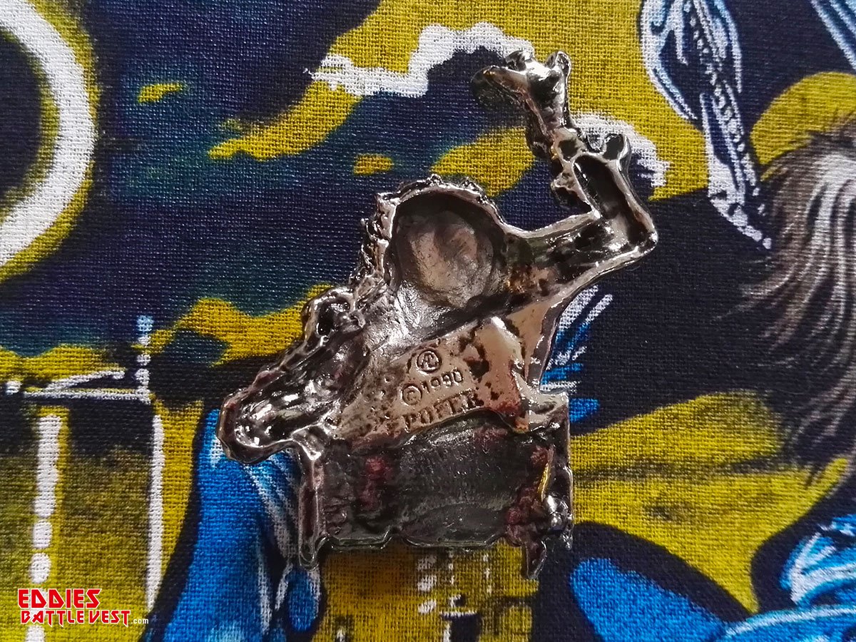 Iron Maiden Hooks In You Pin Badge 1990 Alchemy Back