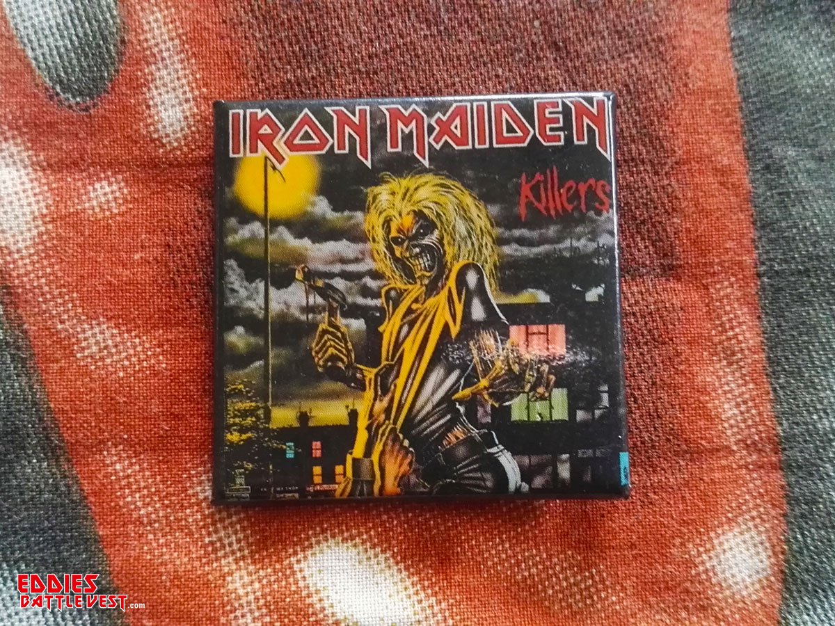 Iron Maiden Killers Square Pin Badge 1990 Front