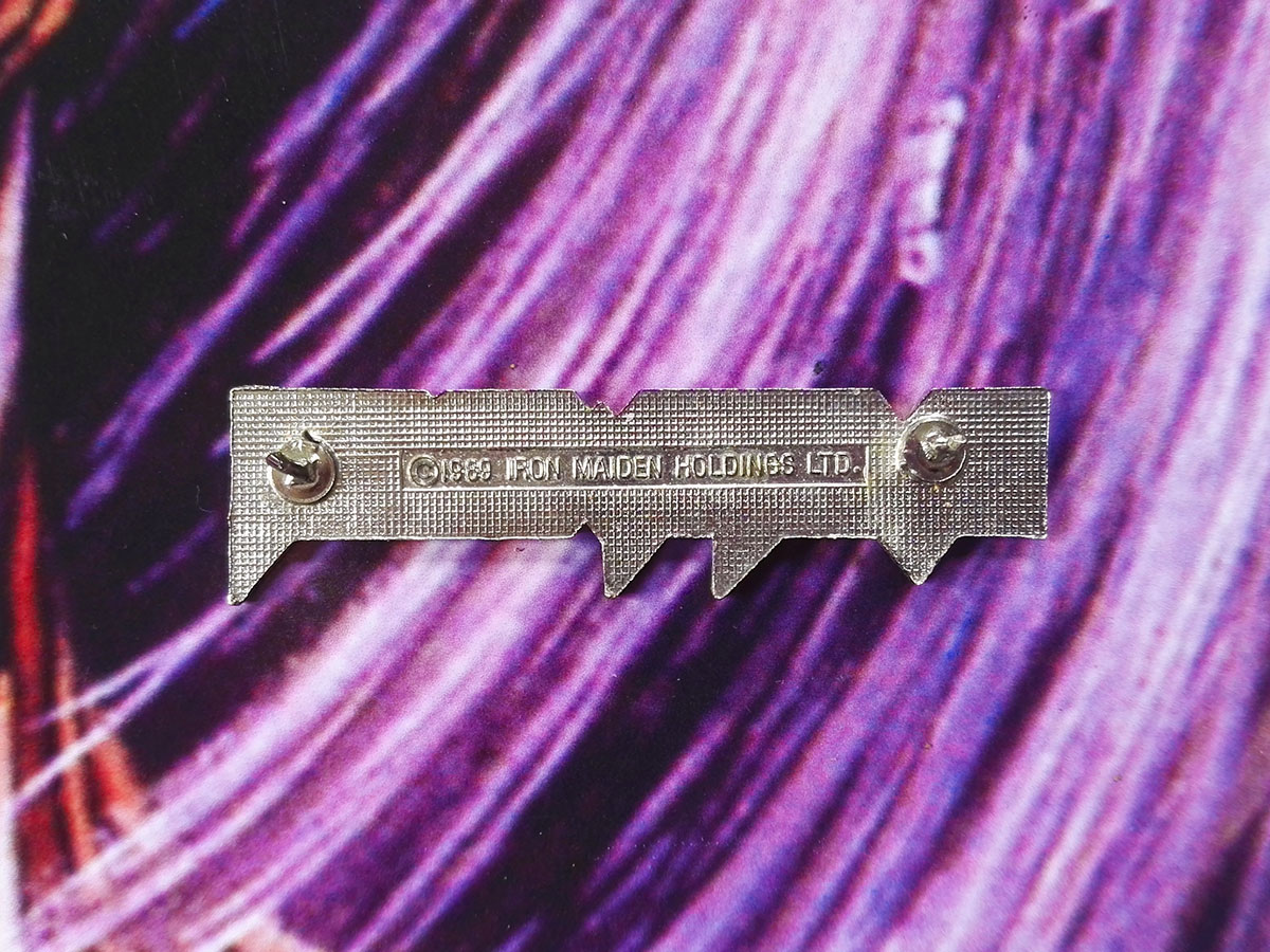 Iron Maiden Logo Pin Badge 1989 Back