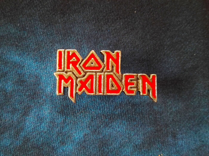 Iron Maiden Logo Pin Badge Alchemy 2016 Front