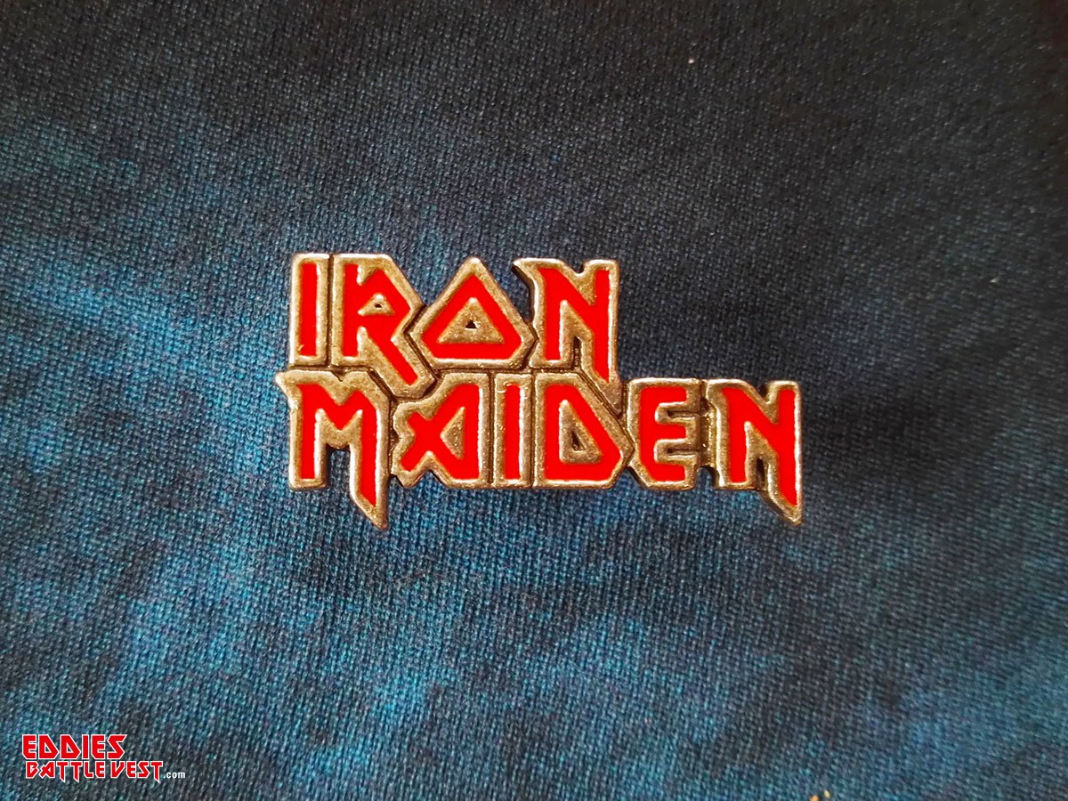 Iron Maiden Logo Pin Badge Alchemy 2016 Front
