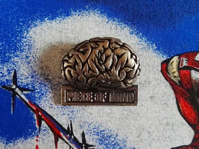 Iron Maiden Piece Of Mind Pin Badge Front