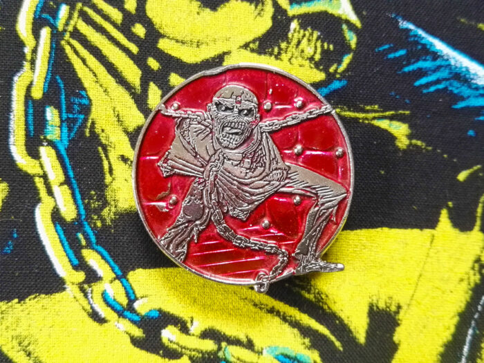 Iron Maiden Piece Of Mind Pin Badge Milliard 1985 Front