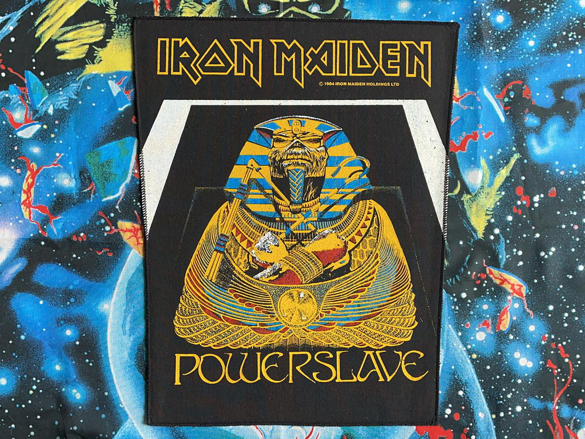 Iron Maiden Powerslave Sarcophagus Backpatch 1984 Version II