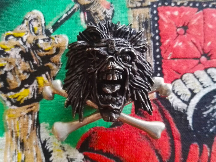 Iron Maiden Ten Years Pin Badge 1990 Alchemy Front