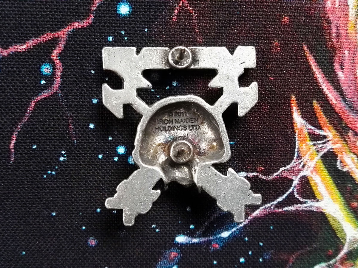 Iron Maiden The Final Frontier Pin Badge 2011 Alchemy Back