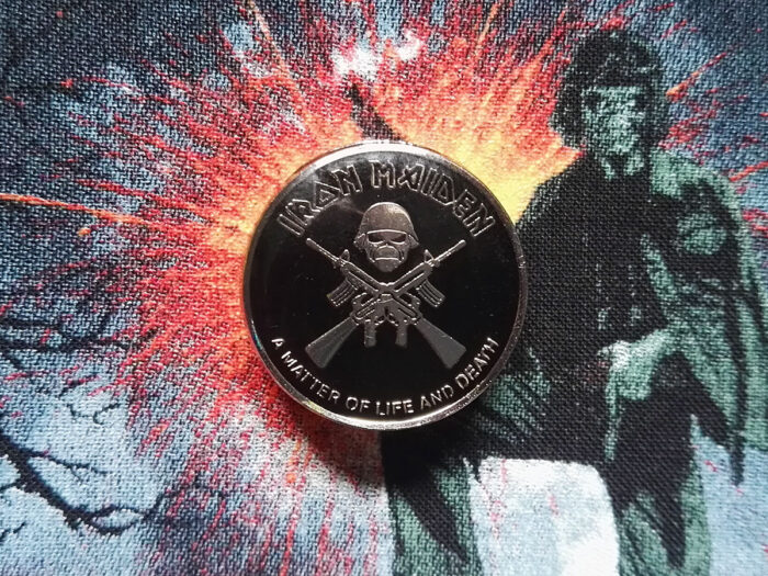 Iron Maiden A Matter Of LIfe And Death Pin Badge Front