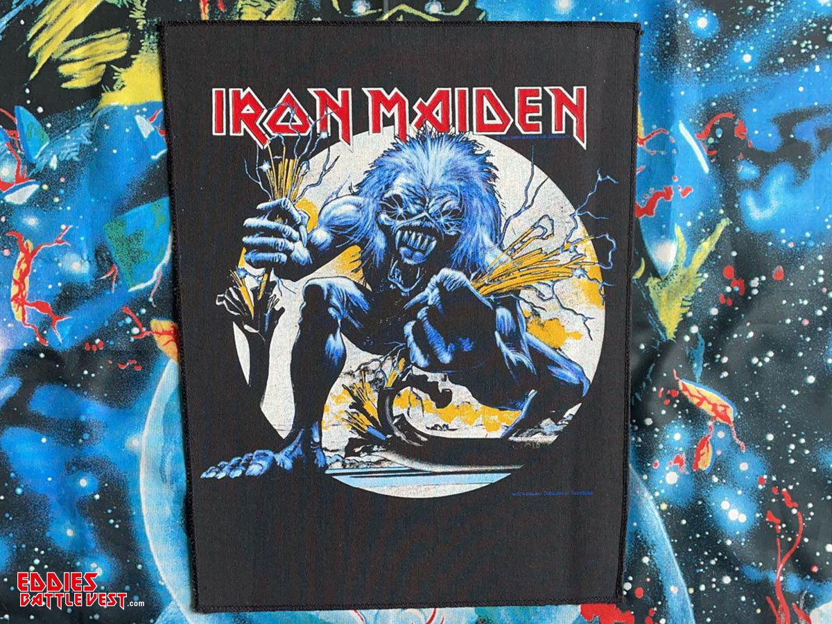 Iron Maiden "A Real Live One" Backpatch 1993 White Version