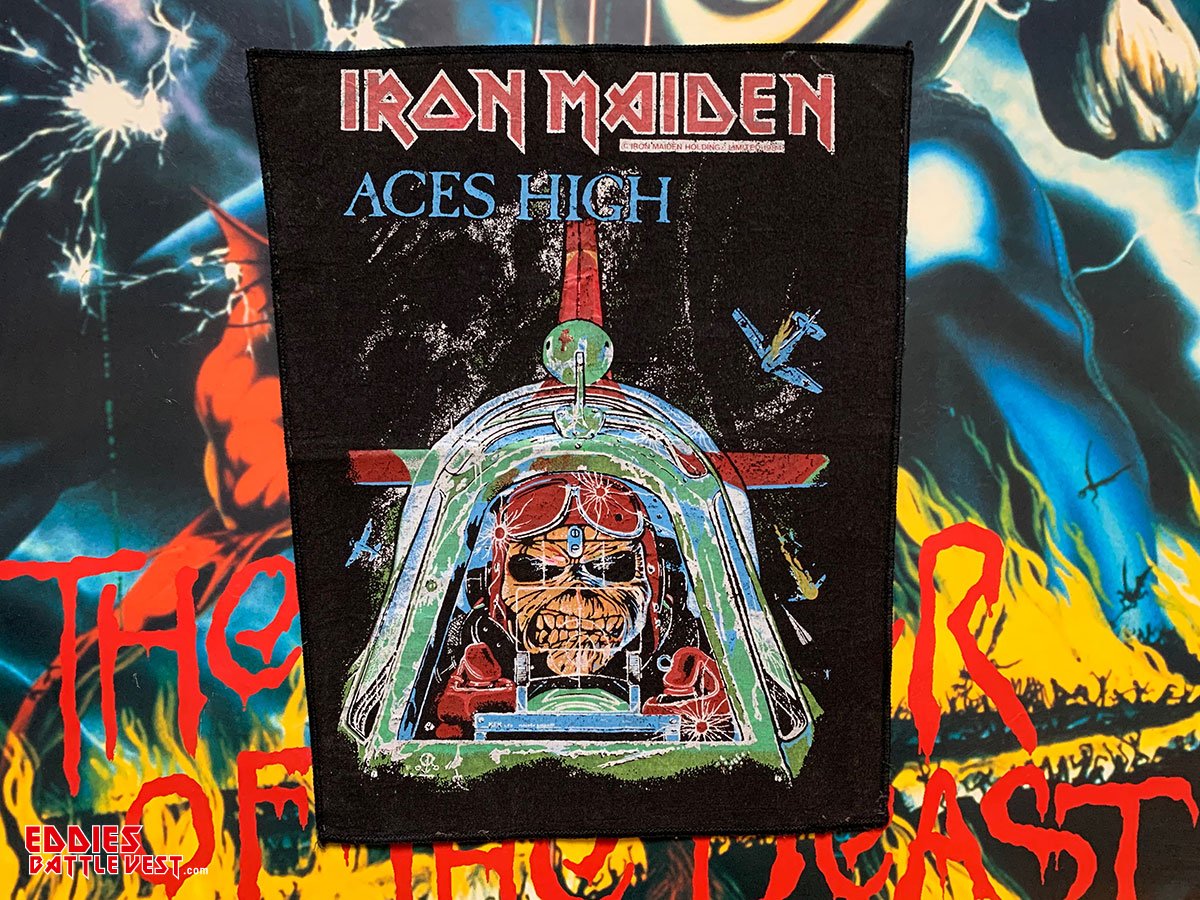 Iron Maiden "Aces High" Transfer Print Backpatch 1984 Version II