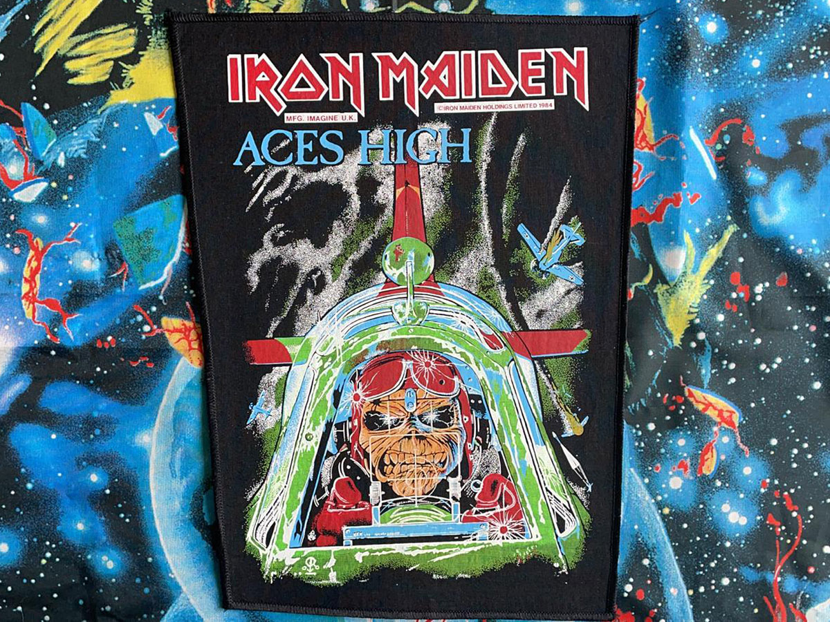 Iron Maiden Aces High Transfer Print Backpatch 1984