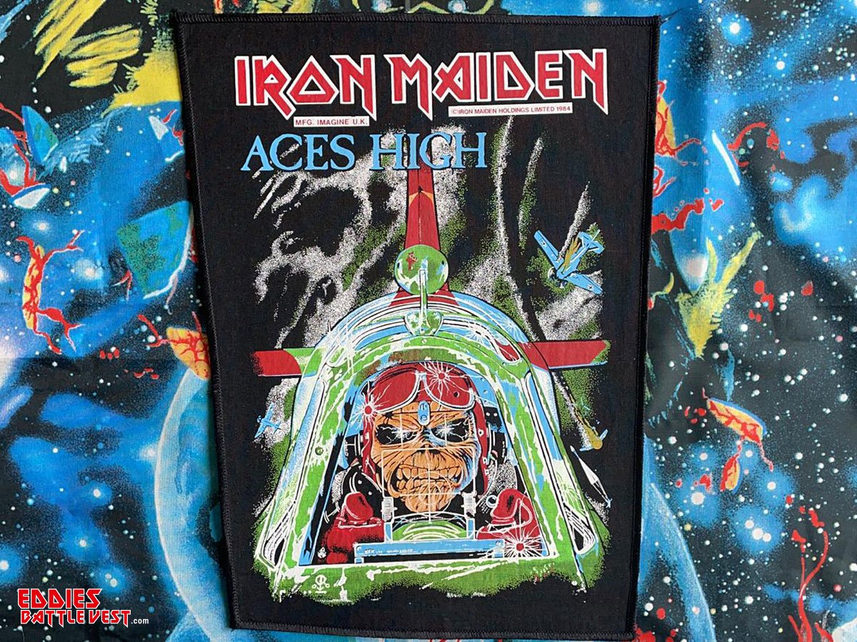 Iron Maiden Aces High Transfer Print Backpatch 1984