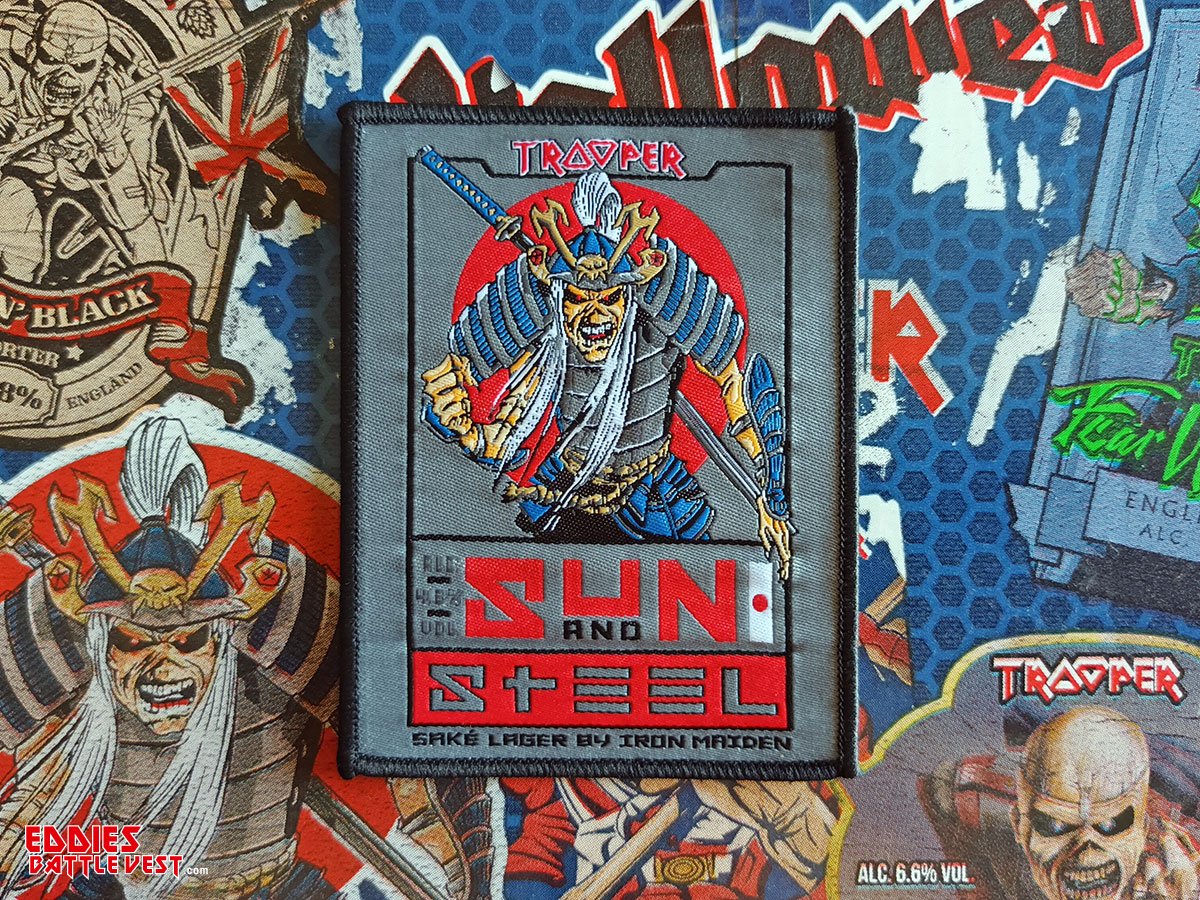 Iron Maiden Sun And Steel Trooper Beer Woven Patch