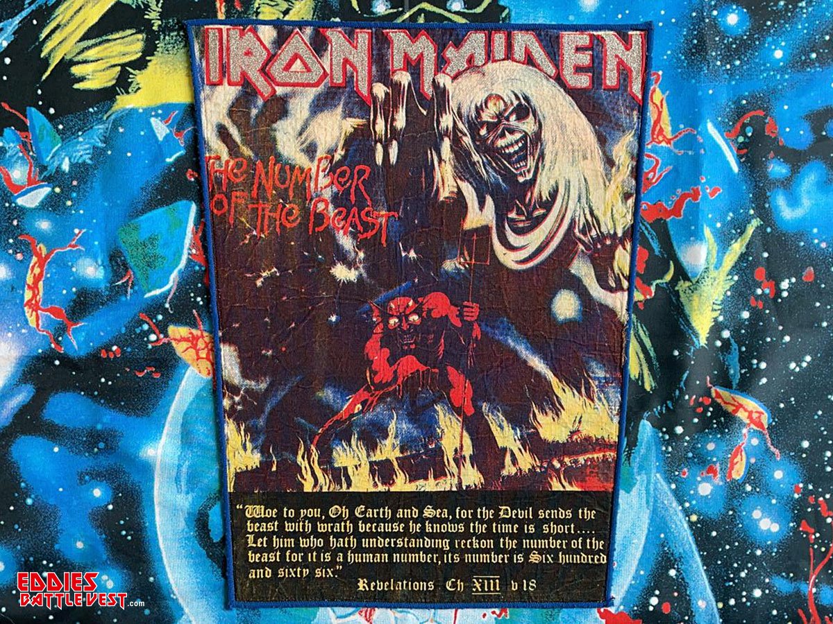Iron Maiden The Number Of The Beast Backpatch Bootleg Scripture Version I
