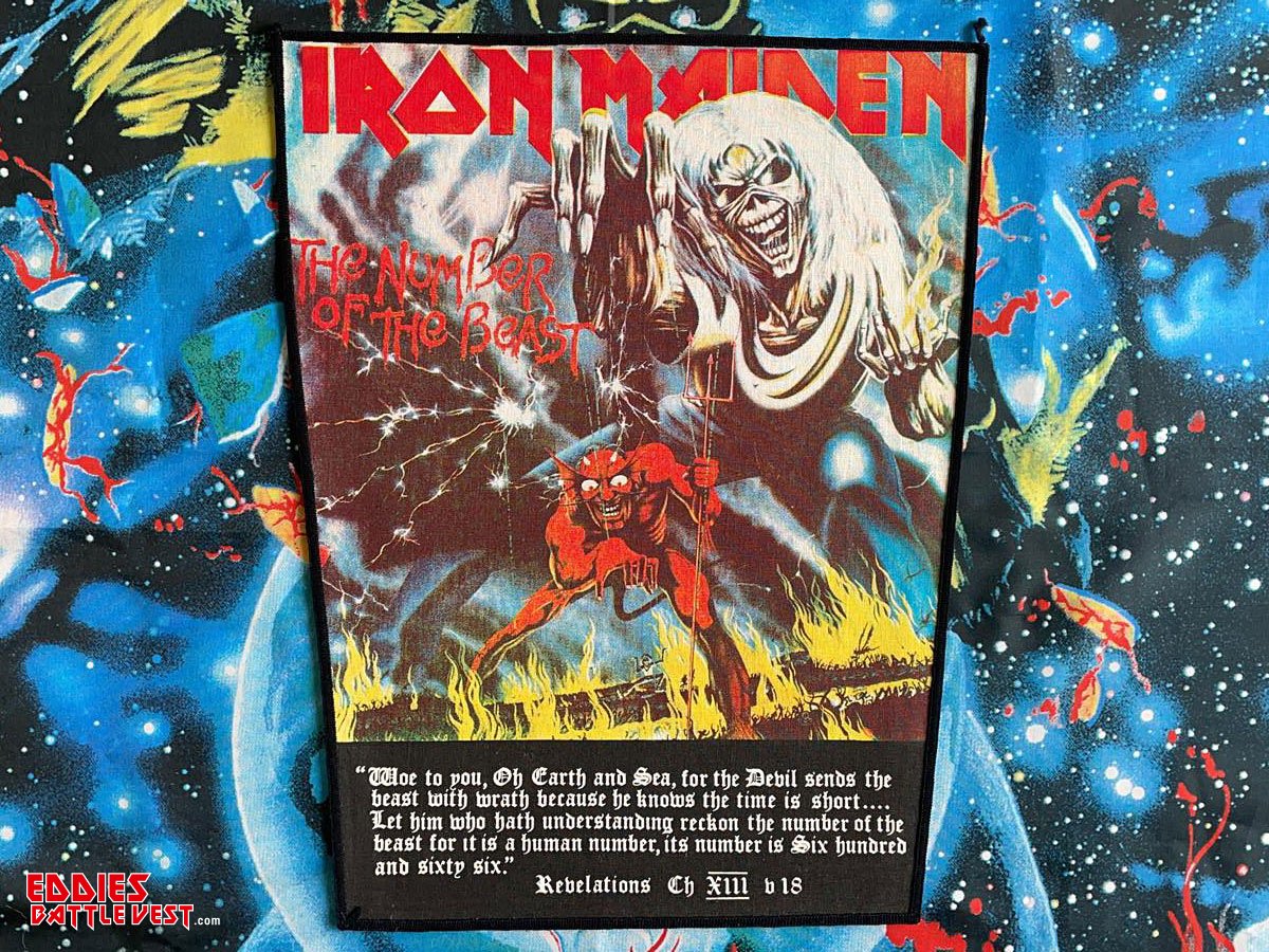 Iron Maiden The Number Of The Beast Backpatch Bootleg Scripture Version III