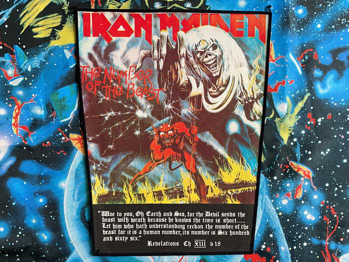 Iron Maiden The Number Of The Beast Backpatch Bootleg Scripture Version III