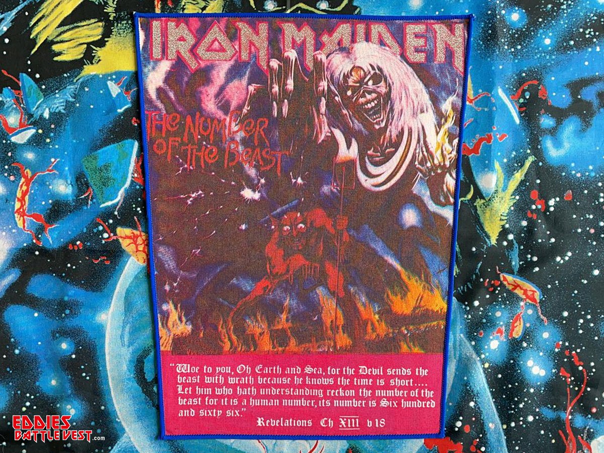 Iron Maiden The Number Of The Beast Backpatch Bootleg Scripture Version II