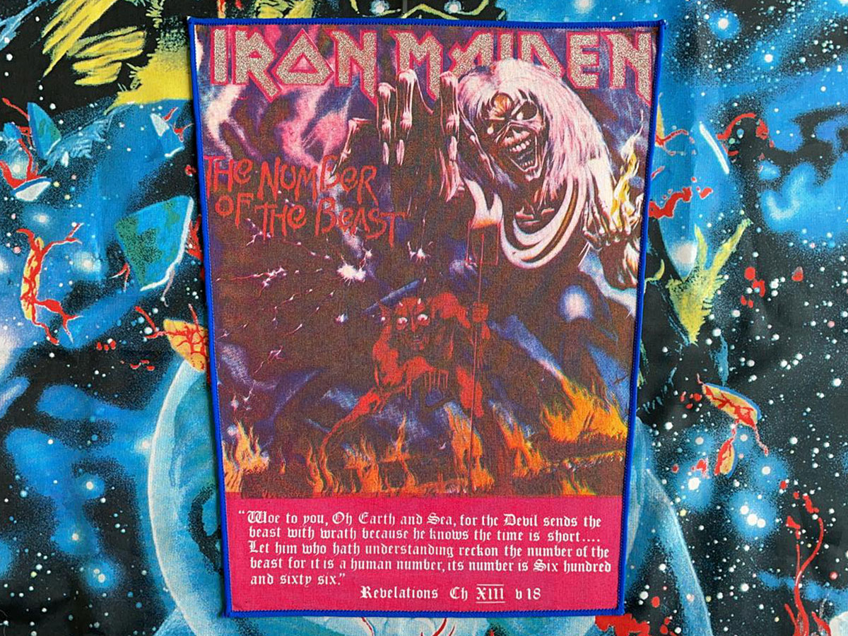 Iron Maiden The Number Of The Beast Backpatch Bootleg Scripture Version II