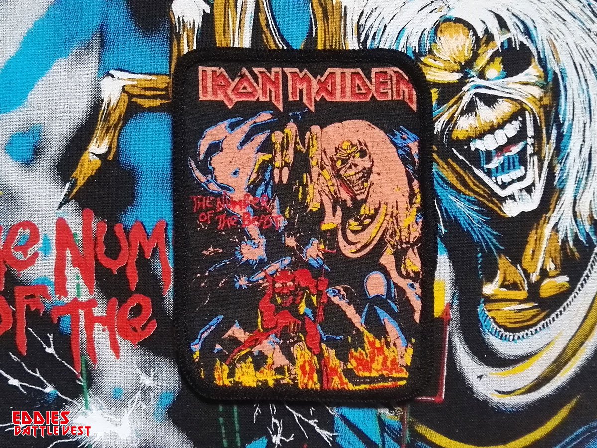 Iron Maiden The Number Of The Beast Printed Patch Red Version