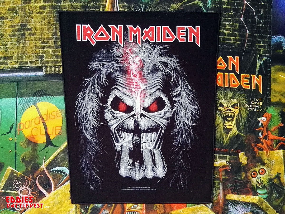 Iron Maiden "Eddie Finger Candle" Backpatch 2013