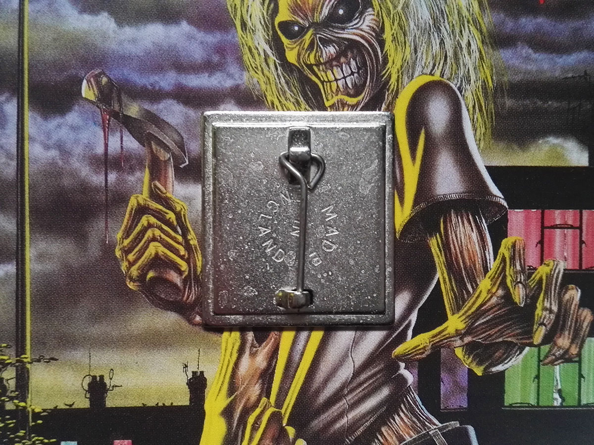 Iron Maiden Killer World Tour 81 Pin Badge Back